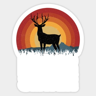 Vintage Sunset Deer Slayer Hunter Sticker
